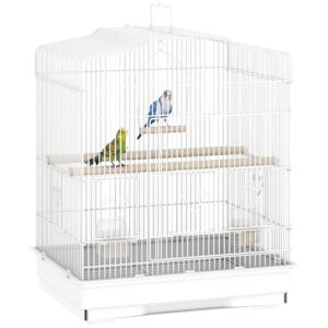Spacious White Bird Cage with Accessories