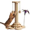 Sturdy Cat Scratching Post with Toys