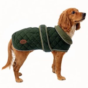 Thermal Quilted Dog Coat in Khaki Green