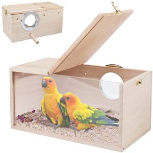 Transparent Bird Nesting Box with Perch