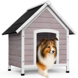 VOUNOT Wooden Dog House with Waterproof Roof