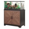 Walnut Aquarium Stand with Storage Cabinet