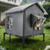 Weatherproof Elevated Cat House for Outdoors