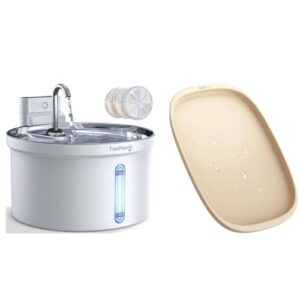 Wireless Cat Water Fountain with Stainless Steel Tray