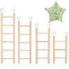 Wooden Bird Ladder Set with Spinning Wheel