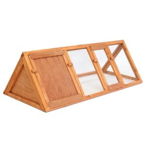 Wooden Outdoor Triangle Pet Hutch for Rabbits