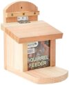 Wooden Squirrel Feeder Box with Lid