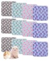 12 Pcs Washable Fleece Bedding for Small Pets