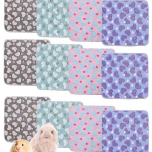 12 Pcs Washable Fleece Bedding for Small Pets