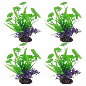 Durdiiy 4-Pack Lotus Leaf Aquarium Plants