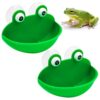 Frog-Shaped Reptile Feeding Bowls with Suction Cups