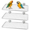 Stainless Steel Bird Perch Platform - 3 Pack