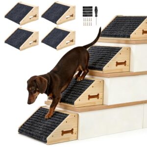 4 Pack Wooden Dog Ramps for Stairs