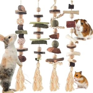 4 Pcs Natural Bunny Chew Toys Set