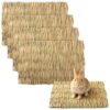 4 Pcs Natural Woven Pet Bed Mats