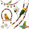 7-Piece Natural Wood Budgie Toy Set