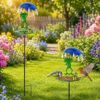 Charming Frog Metal Bird Feeder Station