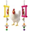 Colorful Chicken Swing Mirror Pecking Toy
