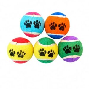 Colourful Dog Tennis Balls - 5 Pack