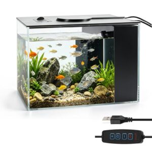 Compact Betta Fish Tank with LED Light
