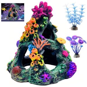 Coral Reef Aquarium Decor with Plants