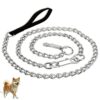 Durable Metal Chain Dog Lead with Padded Handle