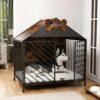 Elegant Wooden Dog Crate with Cushion