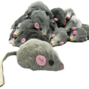 Interactive Gray Fur Rattle Mouse Cat Toys