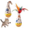 Interactive Wooden Cat Wobble Toy Set