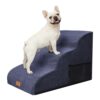 Non-Slip 3-Step Dog Stairs for Beds