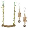 Wooden Bird Swing and Bead Toy Set