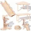 Wooden Hamster Cage Accessory Set