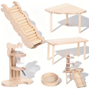Wooden Hamster Cage Accessory Set