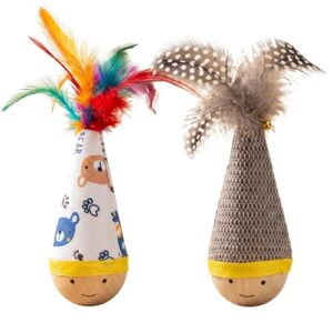 Wooden Wobbler Cat Toys Set - 2 Pack