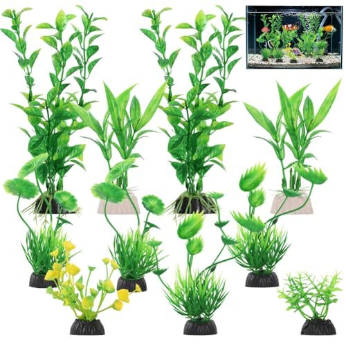 Aoote Plastic Aquarium Plants For Fish 10 Pack