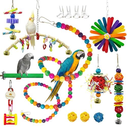 Multicolour Bird Toy Set for Parrots