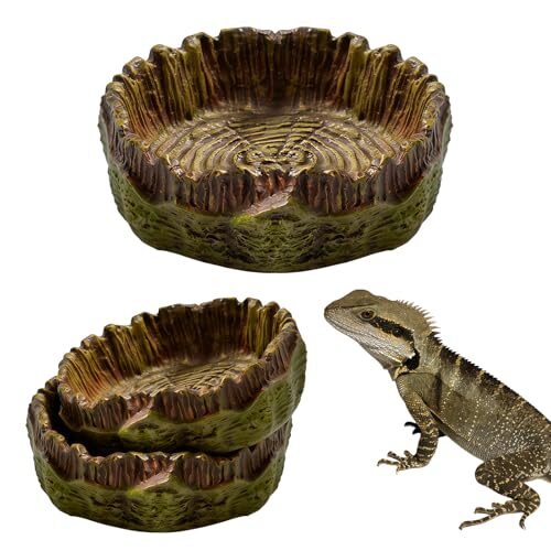 Tree Stump Reptile Water Dish 3 Pack