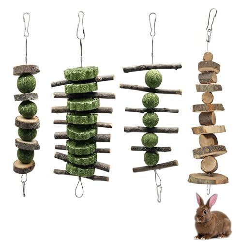 Hiuyavy Natural Chew Toy Set for Small Animals
