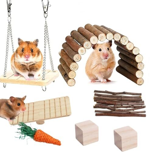 Wooden Hamster Chew Toys for Small Animals
