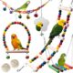 Bafutayawa Wooden Bird Toy Set for Budgies