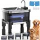 FeelNeedy Adjustable Dog Bowl for Large Dogs