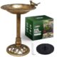 Zeno Solar Bird Bath Antique Bronze
