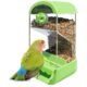 Automatic Green Bird Cage Feeder With Perch