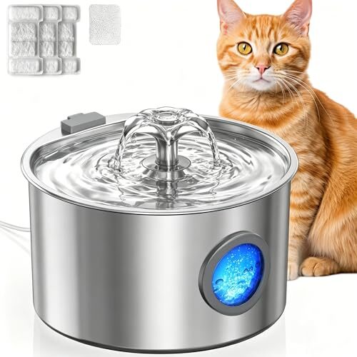 Stainless Steel Cat Fountain for Cats and Dogs