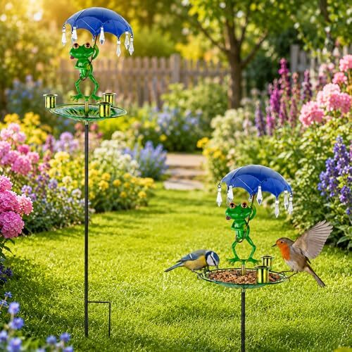 Outdoor Bird Feeder with Frog Design for Garden