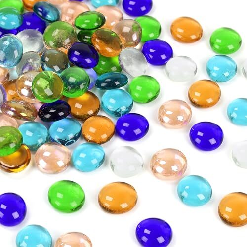 Decorative Glass Pebbles 90 Pack for Fish