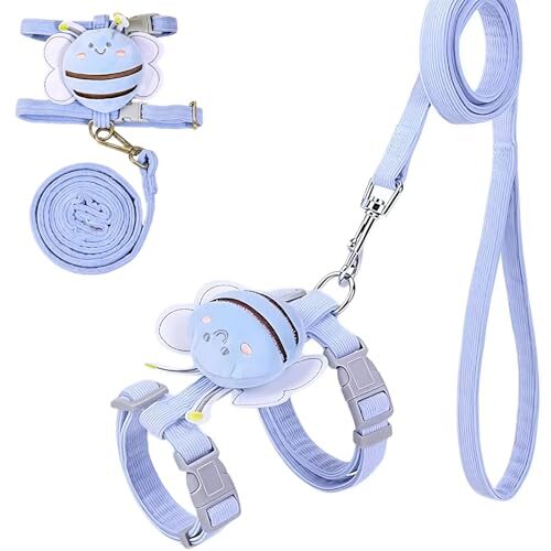 Adjustable Kitten Harness and Lead Set Haze Blue