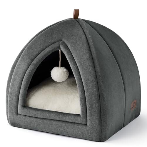 Bedsure Flannel Cat Cave with Cushion
