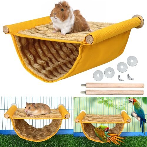 Hanging Rat Hammock Plush Bed Yellow