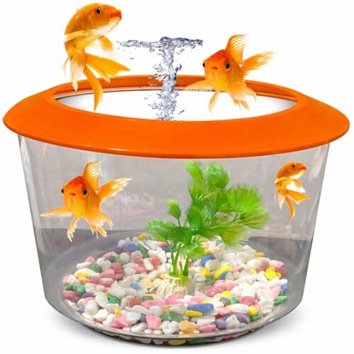 Pet Guru Fish Bowl With Lid, Orange